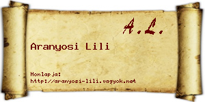 Aranyosi Lili névjegykártya