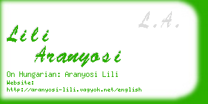 lili aranyosi business card